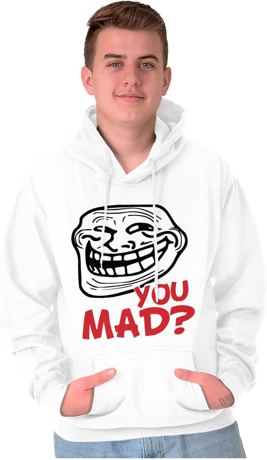 imageBrisco Brands Troll Face You Mad Trollface Meme Hoodie Sweatshirt Women MenWhite