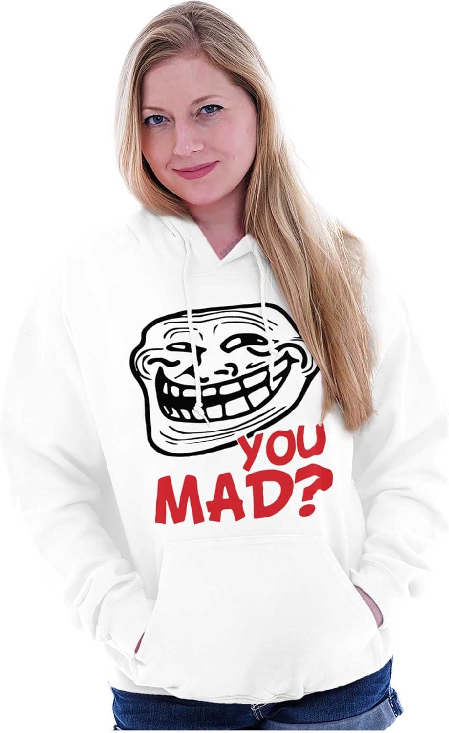 imageBrisco Brands Troll Face You Mad Trollface Meme Hoodie Sweatshirt Women MenWhite