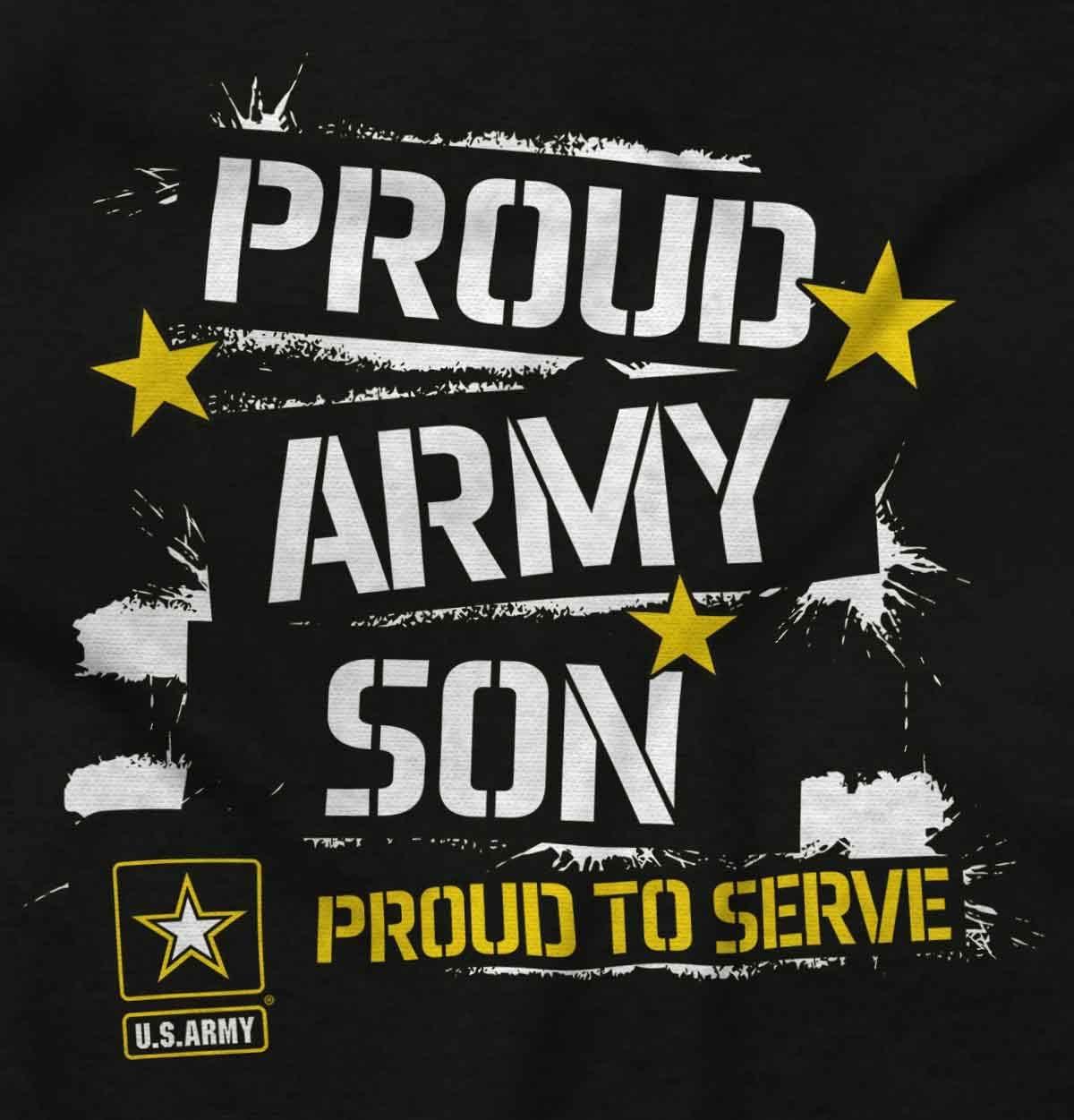 imageBrisco Brands US Army Proud Military Son Soldier Baby Bodysuit Jumper BoysBlack