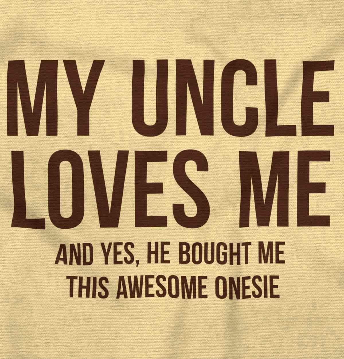 imageBrisco Brands Uncle Loves Me Bought This One Piece Baby Romper Boys or GirlsBanana
