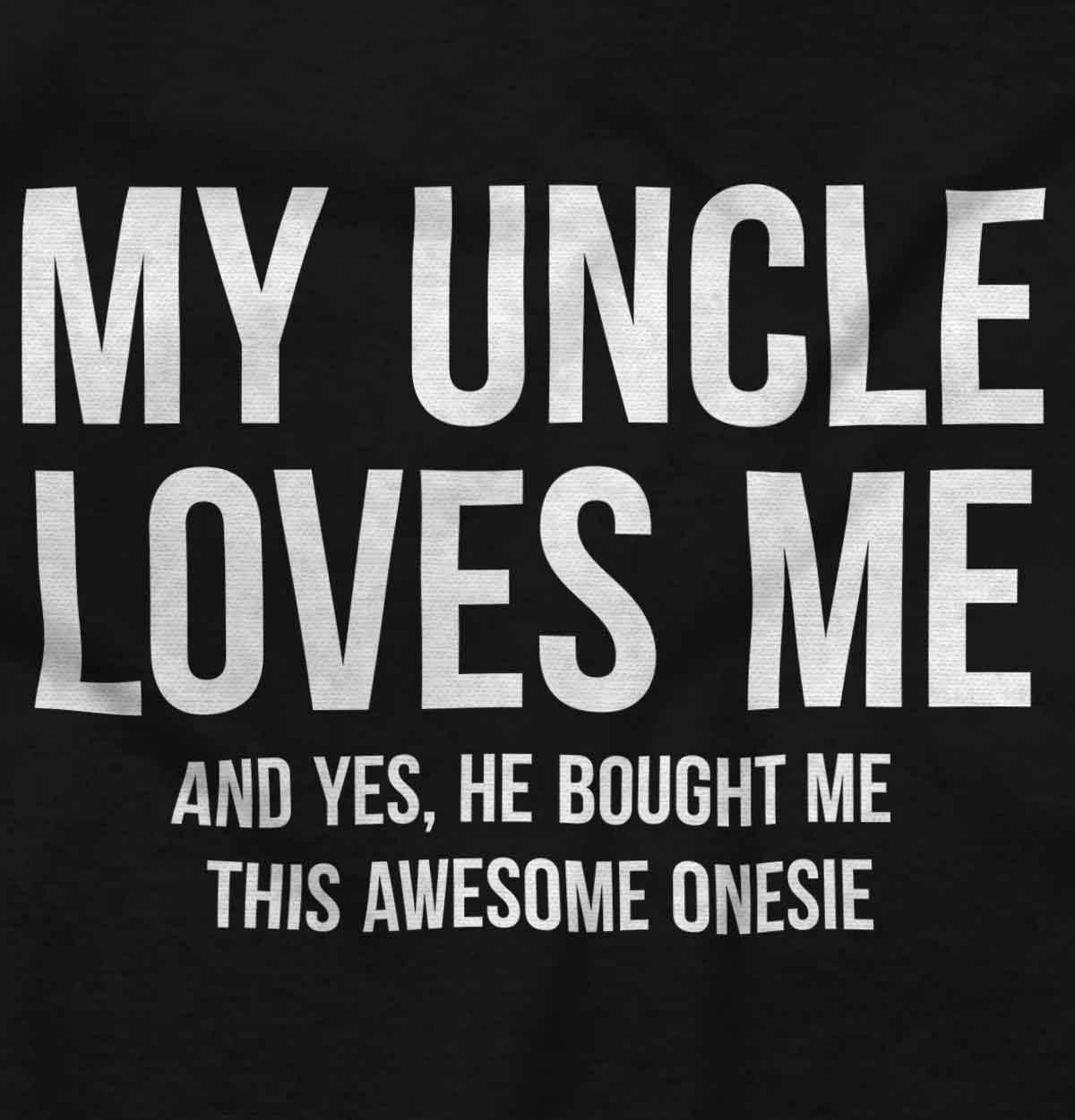 imageBrisco Brands Uncle Loves Me Bought This One Piece Baby Romper Boys or GirlsBlack