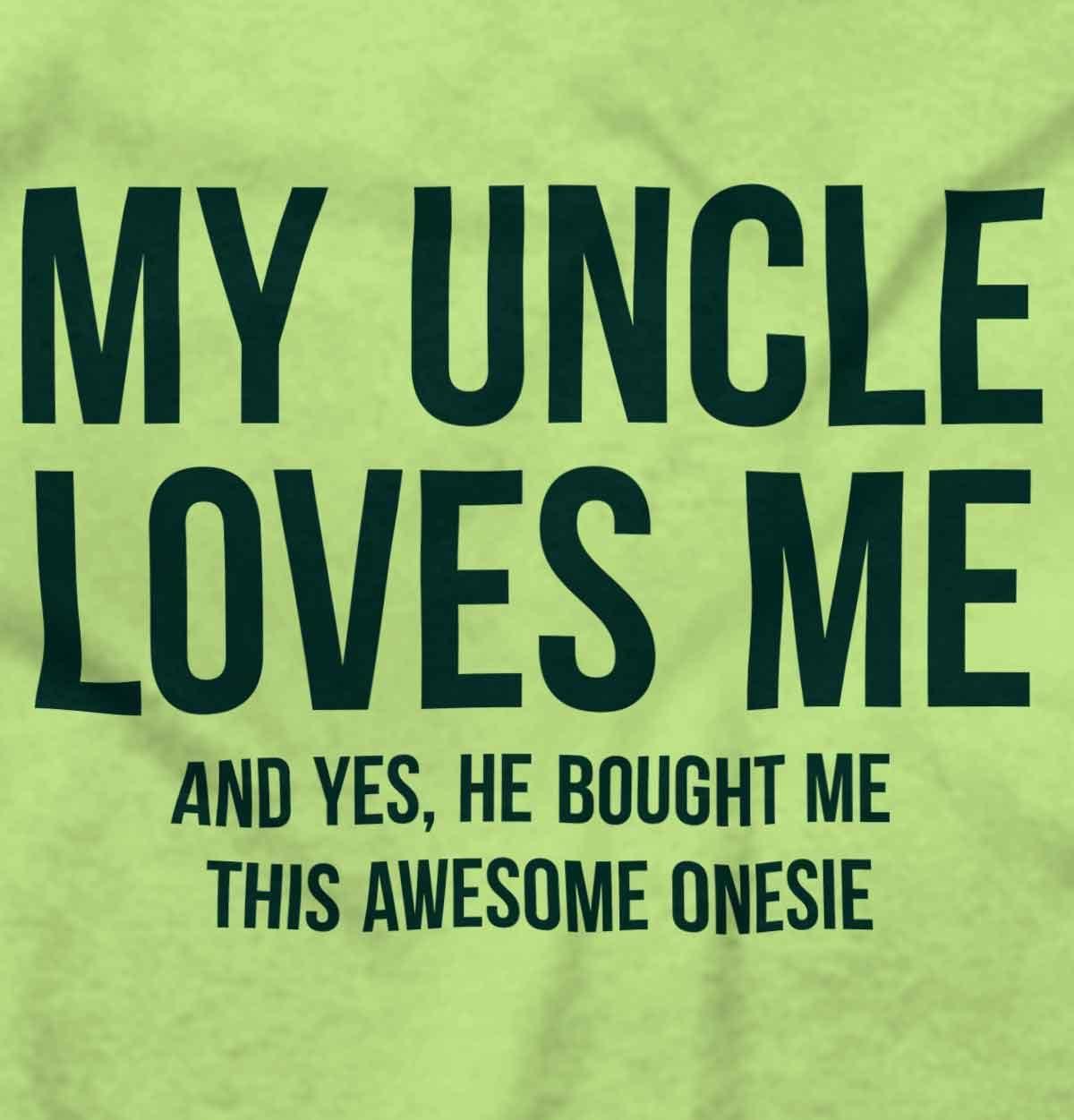 imageBrisco Brands Uncle Loves Me Bought This One Piece Baby Romper Boys or GirlsKey Lime