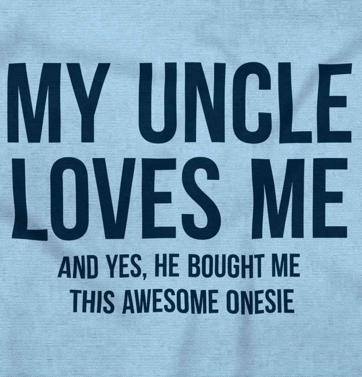 imageBrisco Brands Uncle Loves Me Bought This One Piece Baby Romper Boys or GirlsLight Blue
