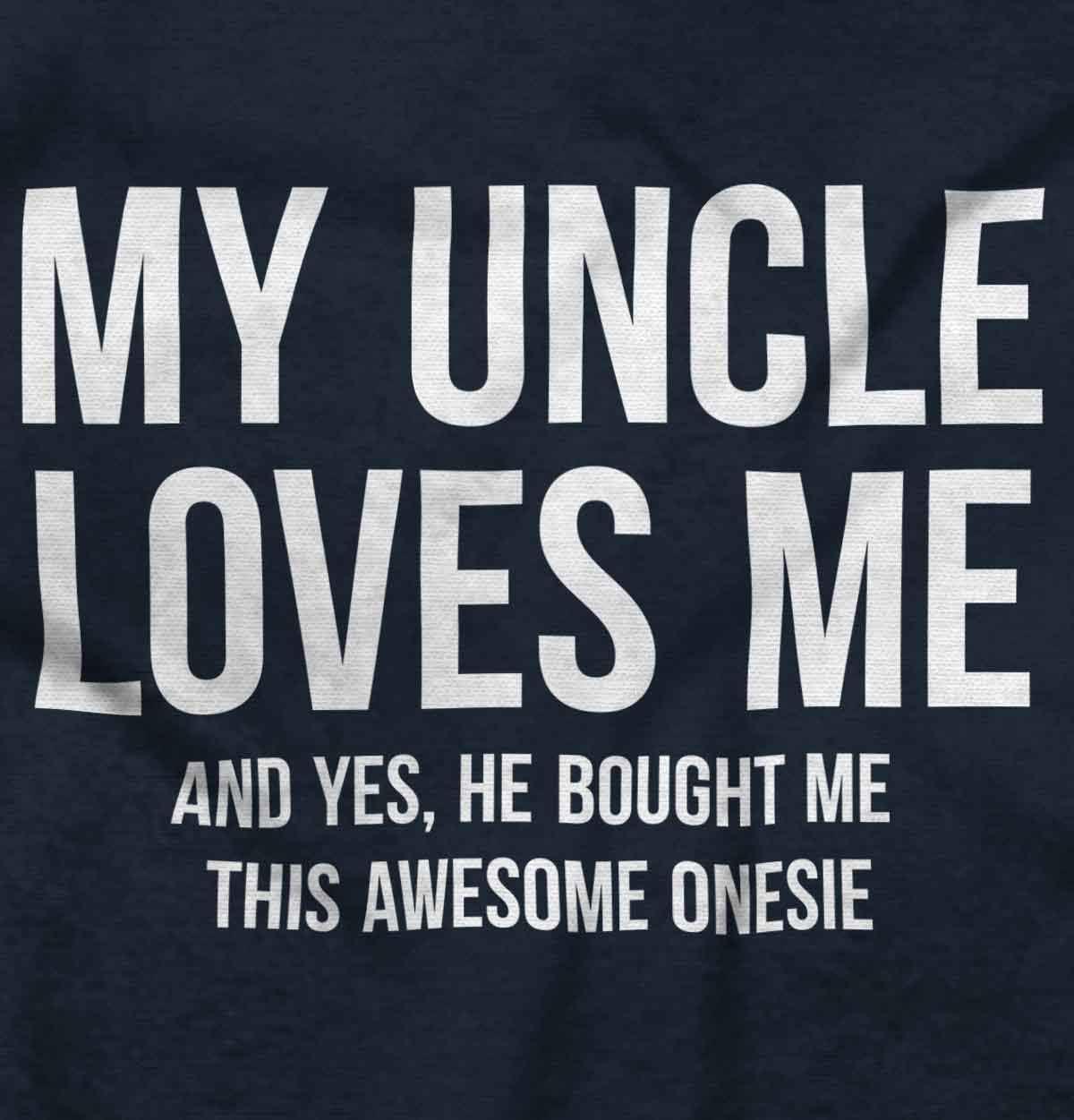imageBrisco Brands Uncle Loves Me Bought This One Piece Baby Romper Boys or GirlsNavy