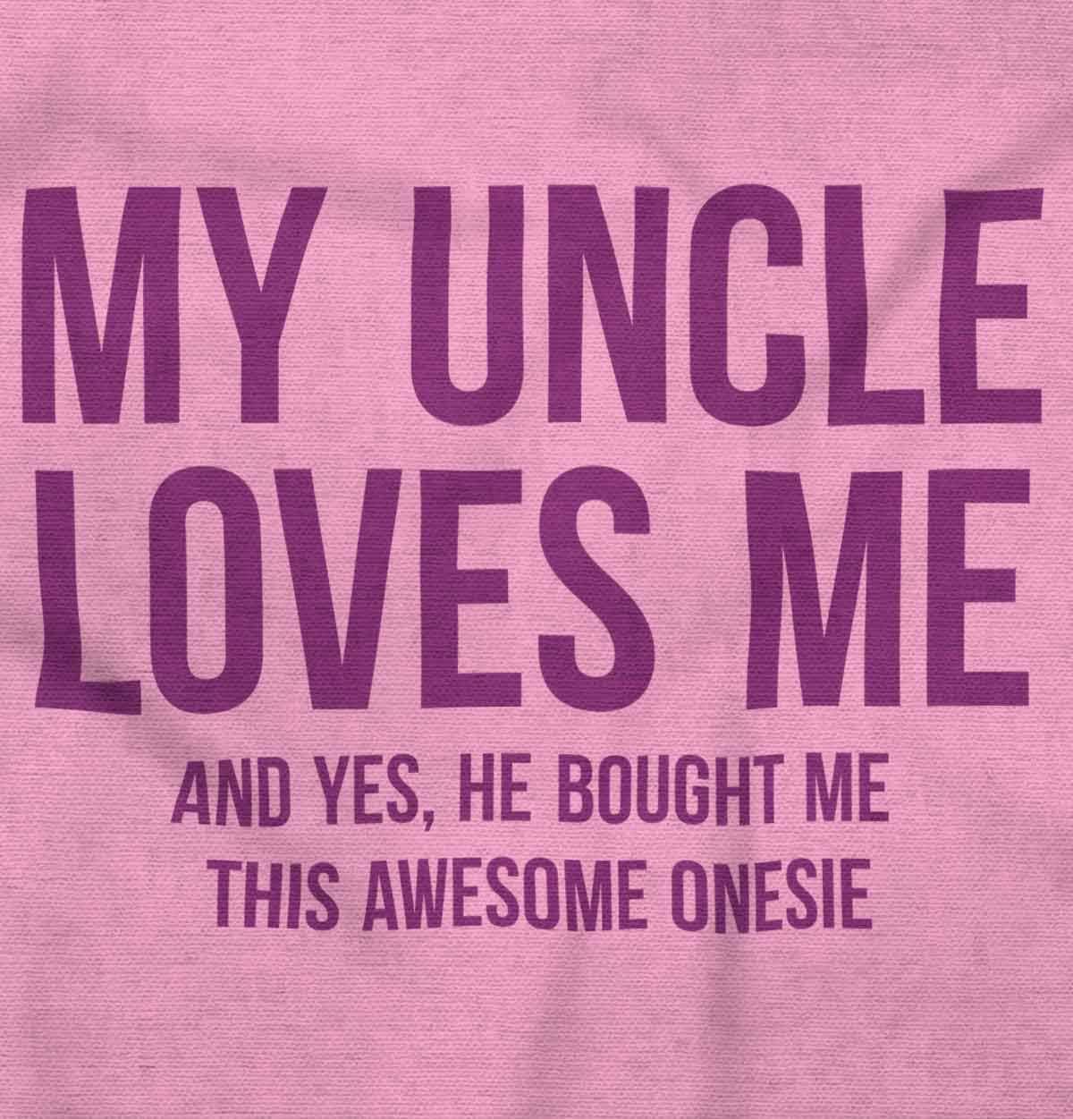 imageBrisco Brands Uncle Loves Me Bought This One Piece Baby Romper Boys or GirlsPink