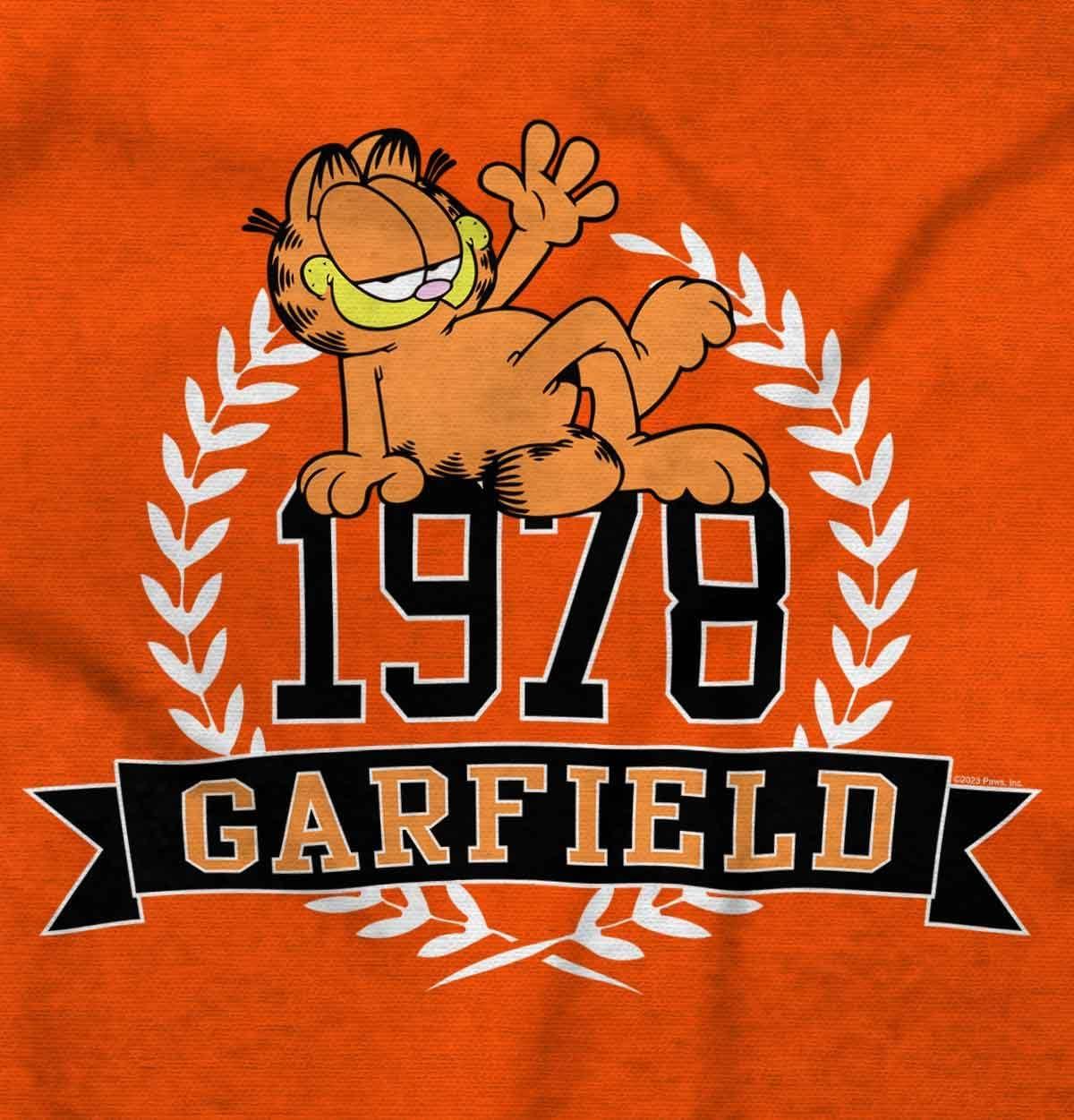 imageBrisco Brands Vintage Retro Garfield Cartoon Baby Romper Boys or GirlsOrange