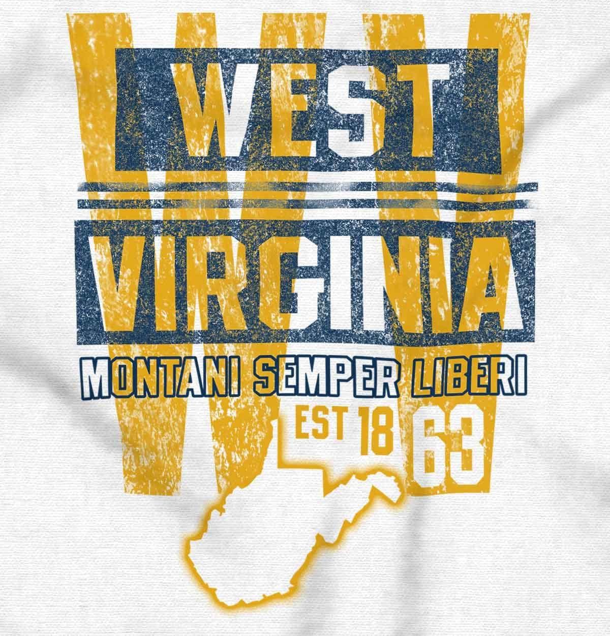 imageBrisco Brands West Virginia Student Team Uniform Baby Romper Boys or GirlsWhite