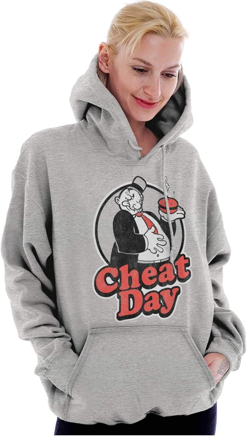 imageBrisco Brands Wimpy Cheat Day Popeye Sailor Man Hoodie Sweatshirt Women MenSport Grey