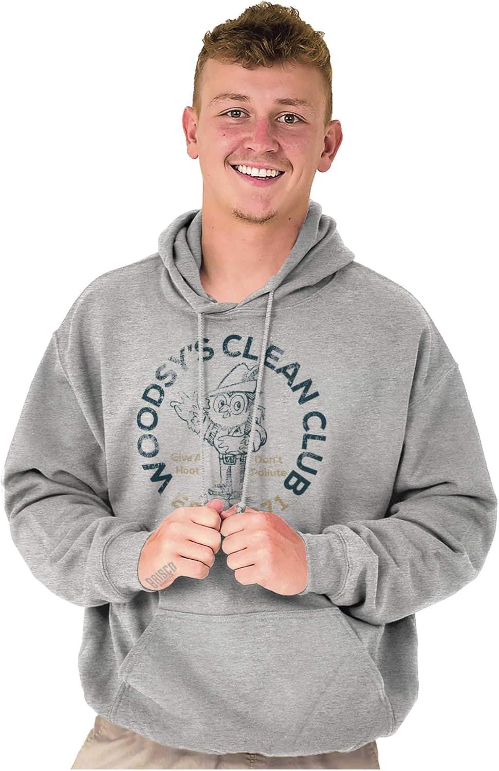 imageBrisco Brands Woodsy Owl Clean Club Dont Pollute Hoodie Sweatshirt Women MenSport Grey