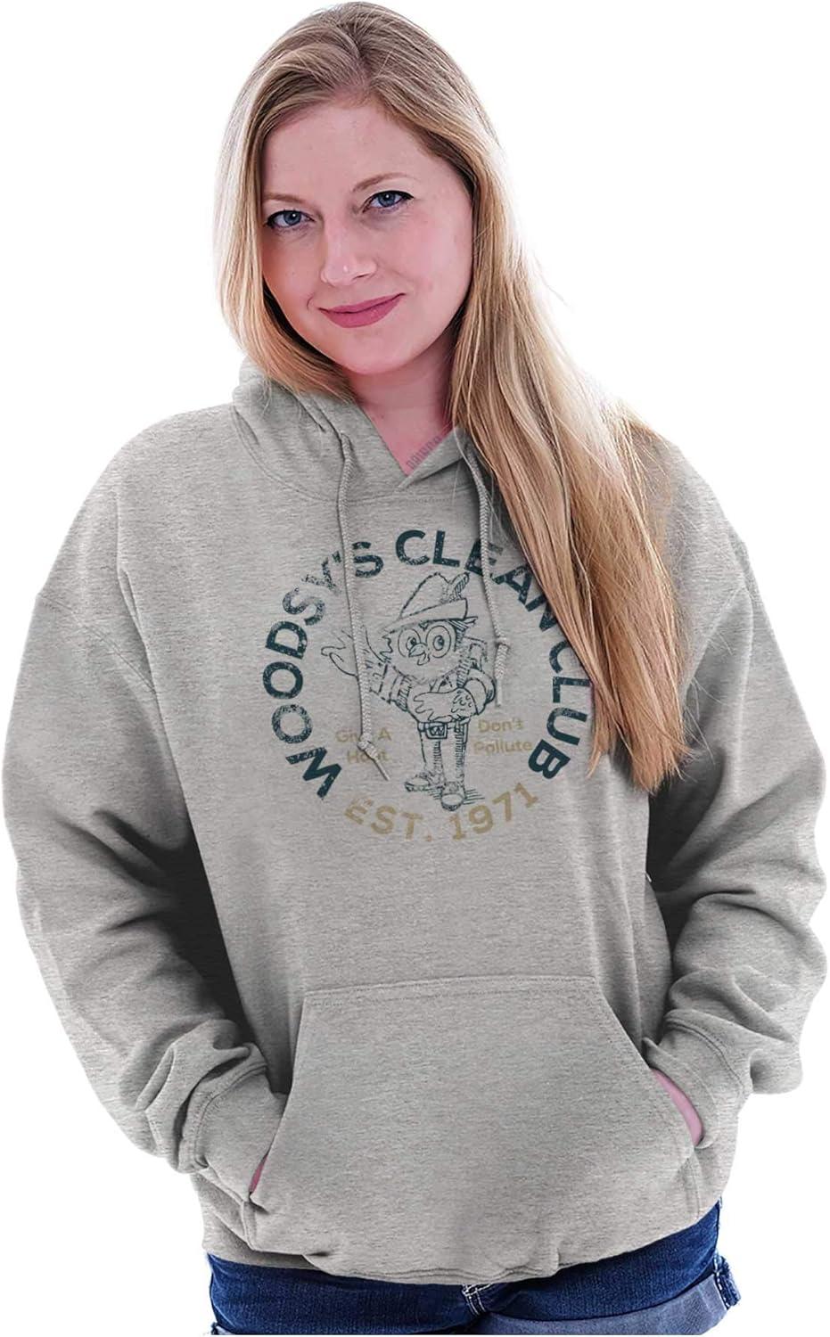 imageBrisco Brands Woodsy Owl Clean Club Dont Pollute Hoodie Sweatshirt Women MenSport Grey
