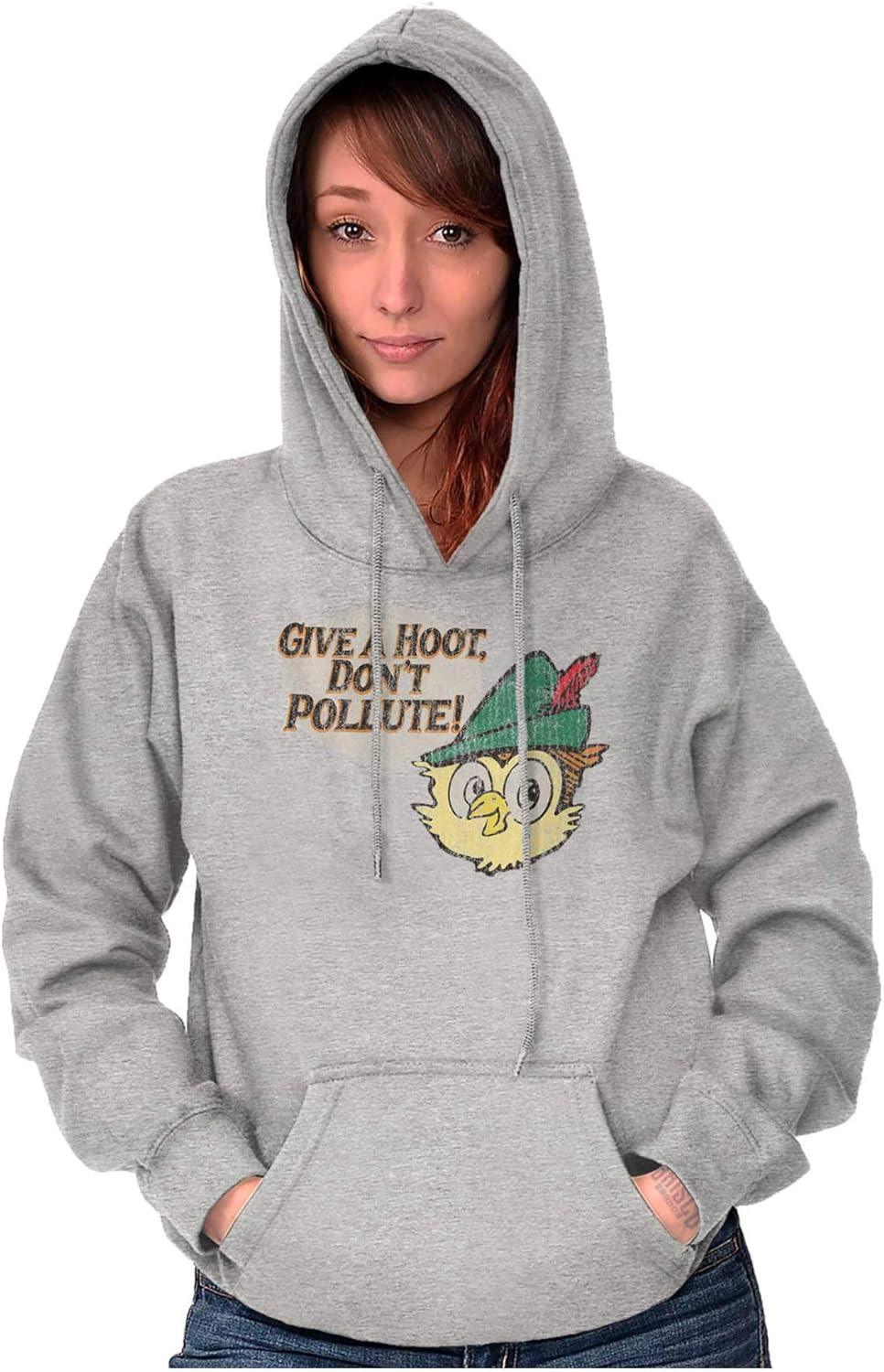 imageBrisco Brands Woodsy Owl Give a Hoot Cartoon Hoodie Sweatshirt Women MenSport Grey