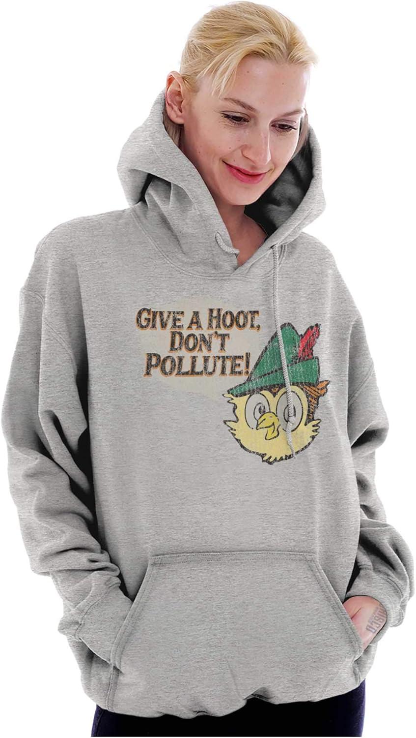 imageBrisco Brands Woodsy Owl Give a Hoot Cartoon Hoodie Sweatshirt Women MenSport Grey