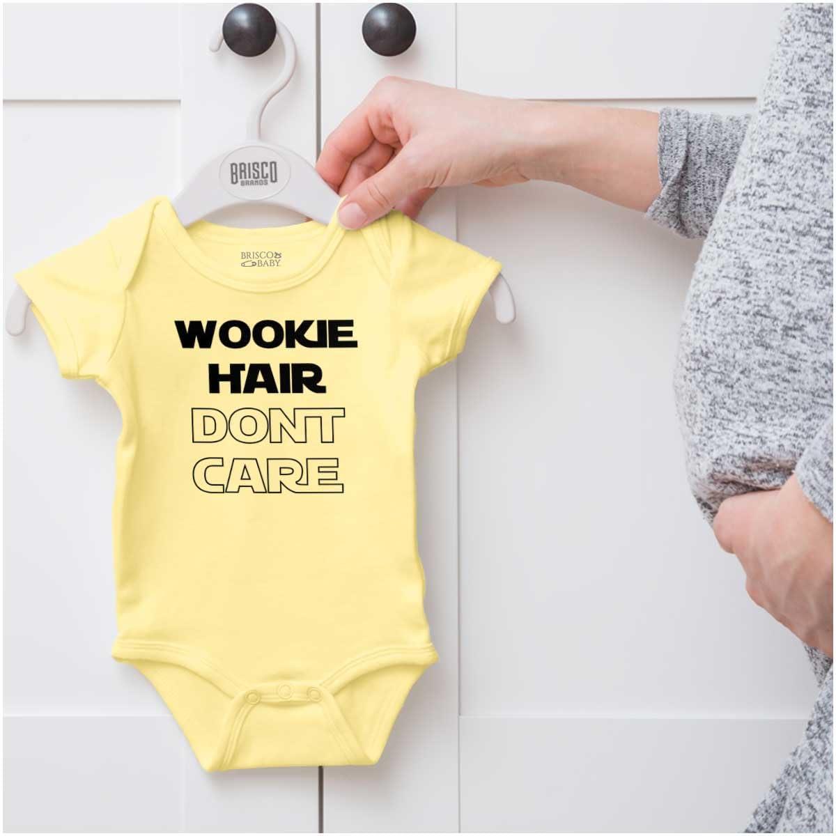 imageBrisco Brands Wookie Hair Dont Care Dark Galaxy Baby Romper Boys or GirlsBanana