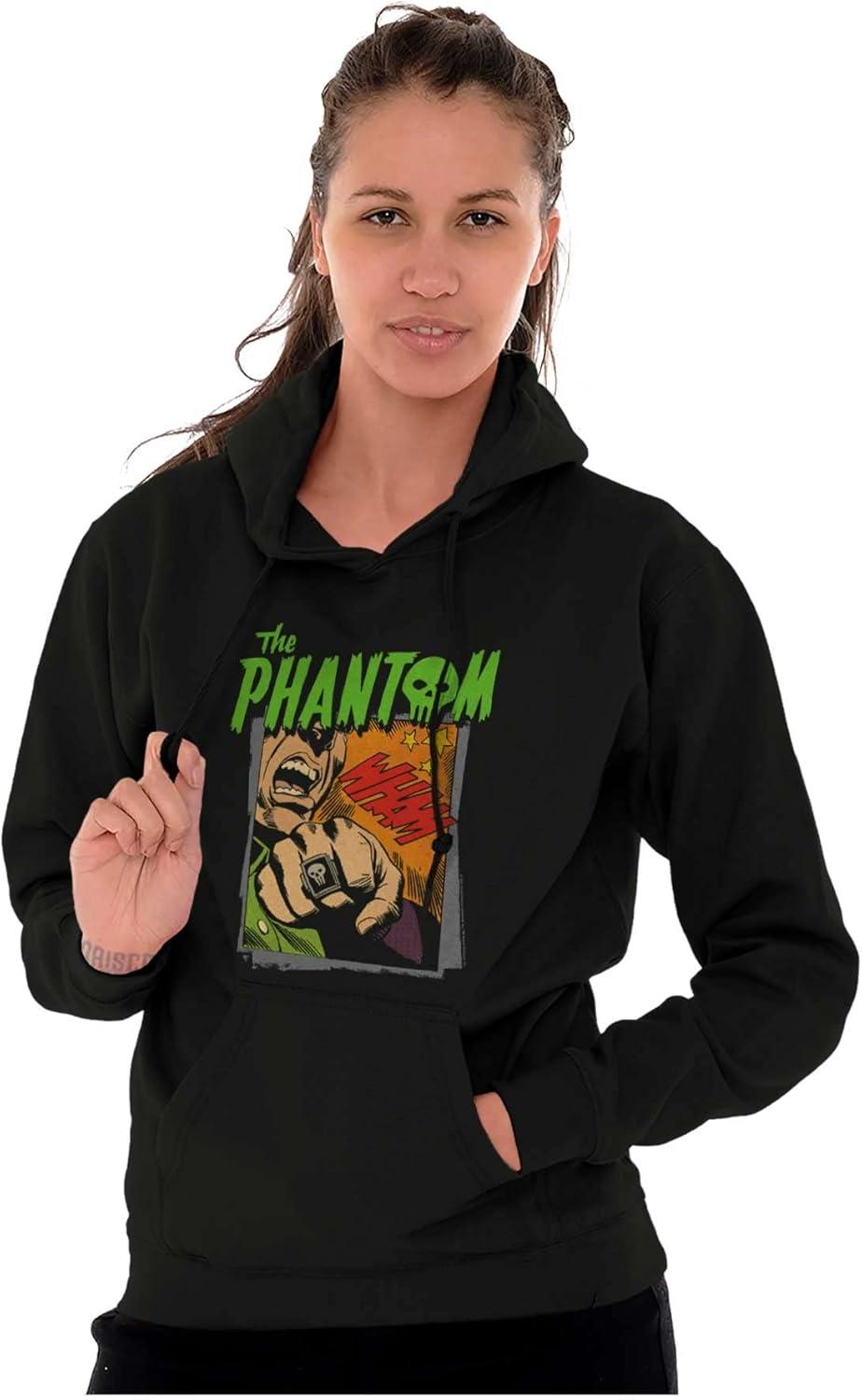 imageBrisco Brands the Phantom Skull Retro Comic Book Hoodie Sweatshirt Women MenBlack