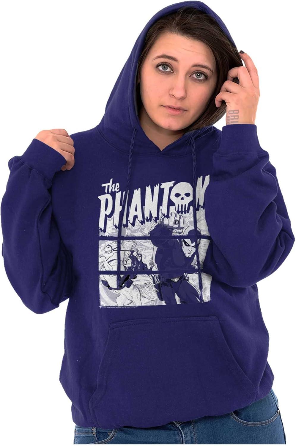 imageBrisco Brands the Phantom Vintage Comic Book Skull Hoodie Sweatshirt Women MenPurple