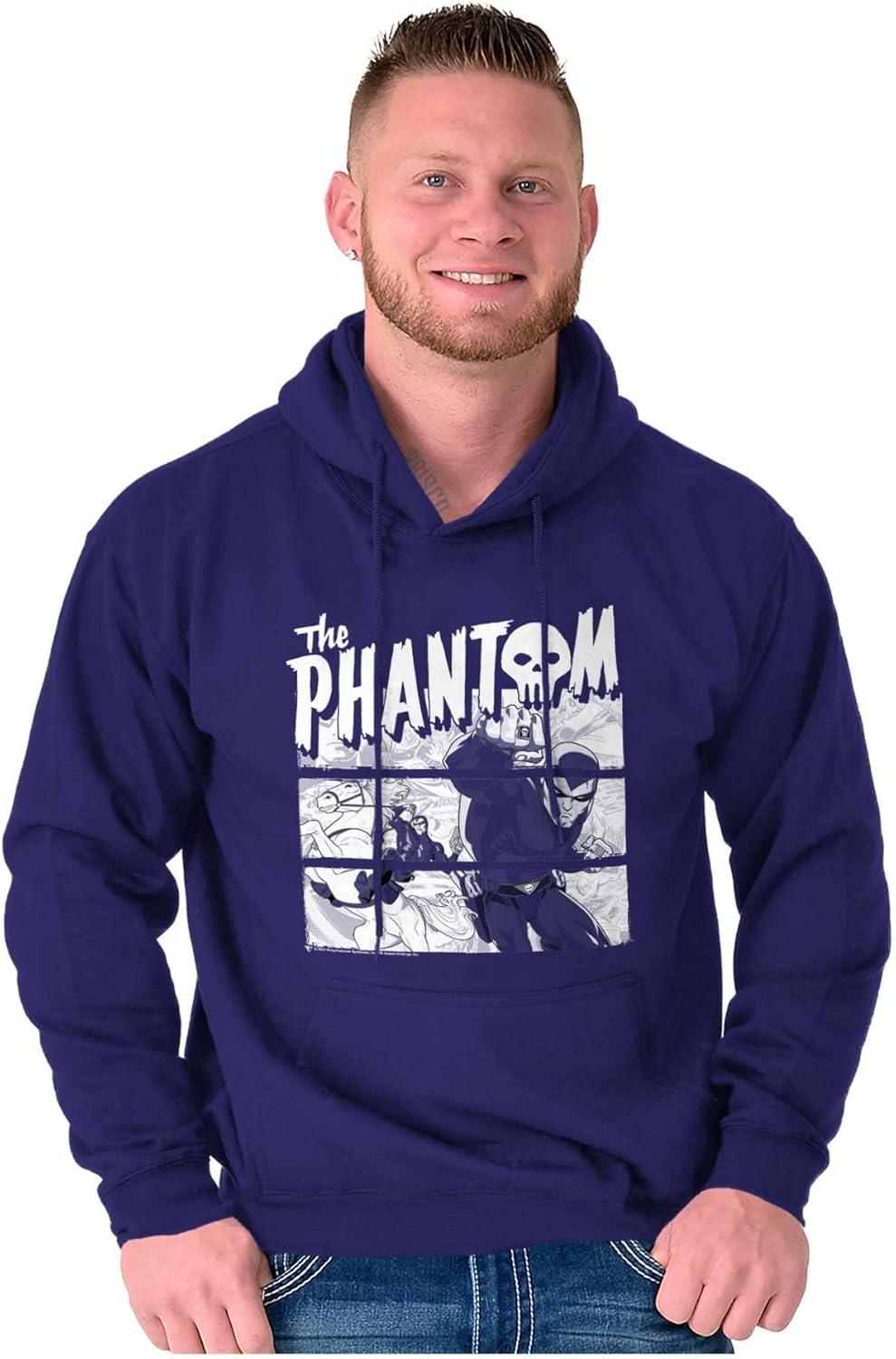 imageBrisco Brands the Phantom Vintage Comic Book Skull Hoodie Sweatshirt Women MenPurple