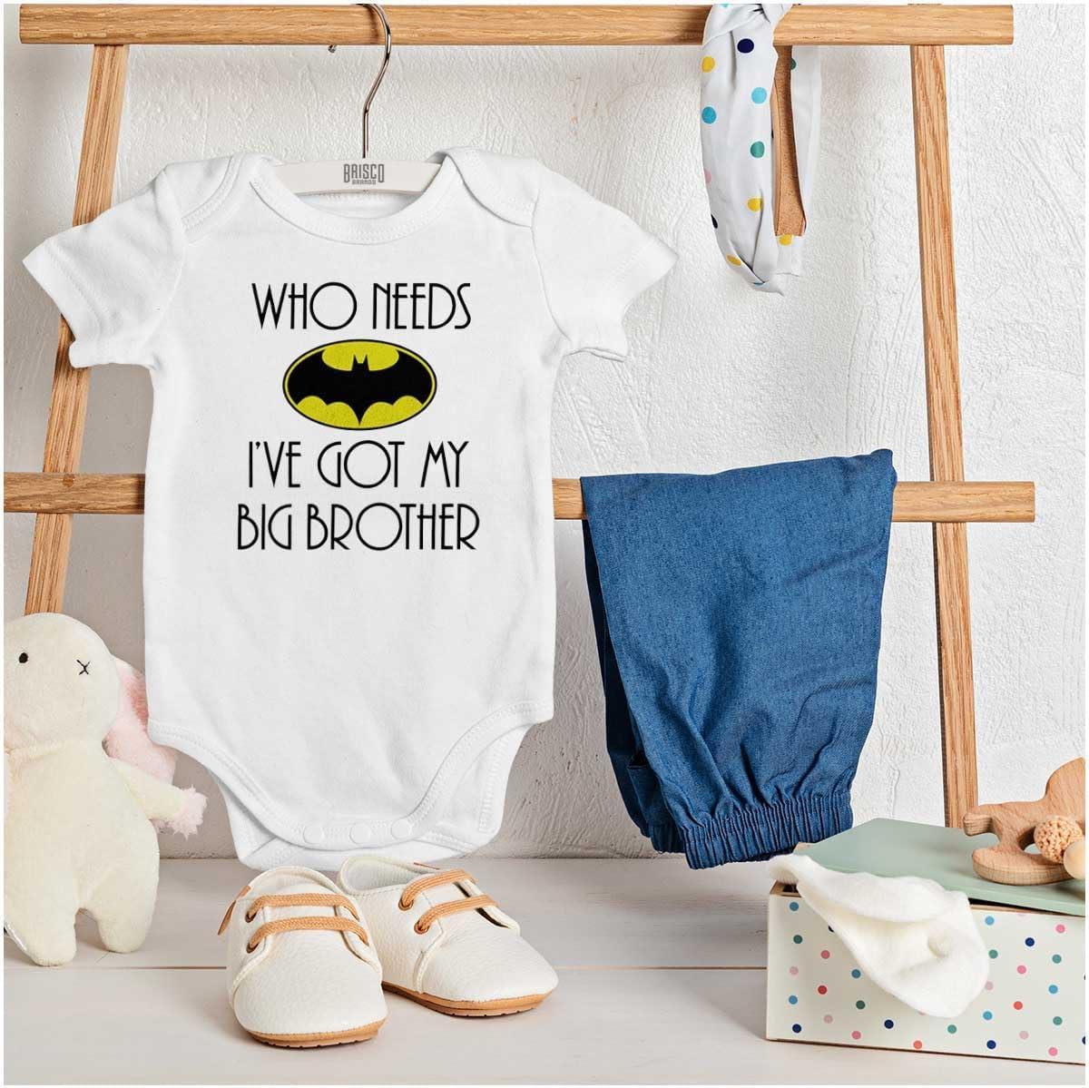 imageClassic Teaze Who Needs Bat Ive Got My Big Brother Baby Romper Boys or GirlsWhite