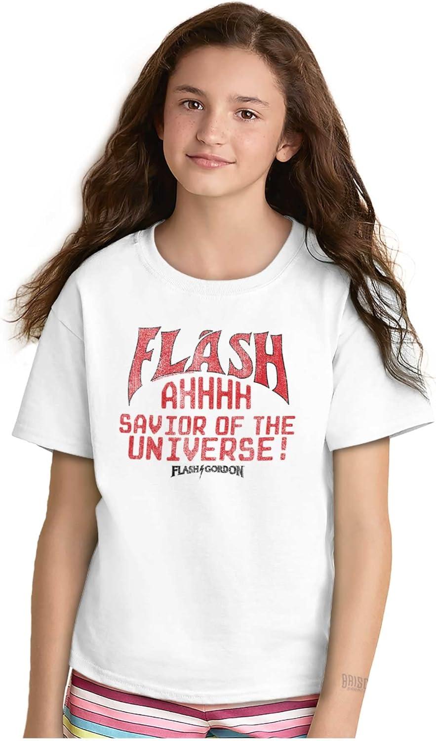 imageFlash Gordon Logo Vintage Comic Hero Crewneck T Shirts Boy GirlWhite