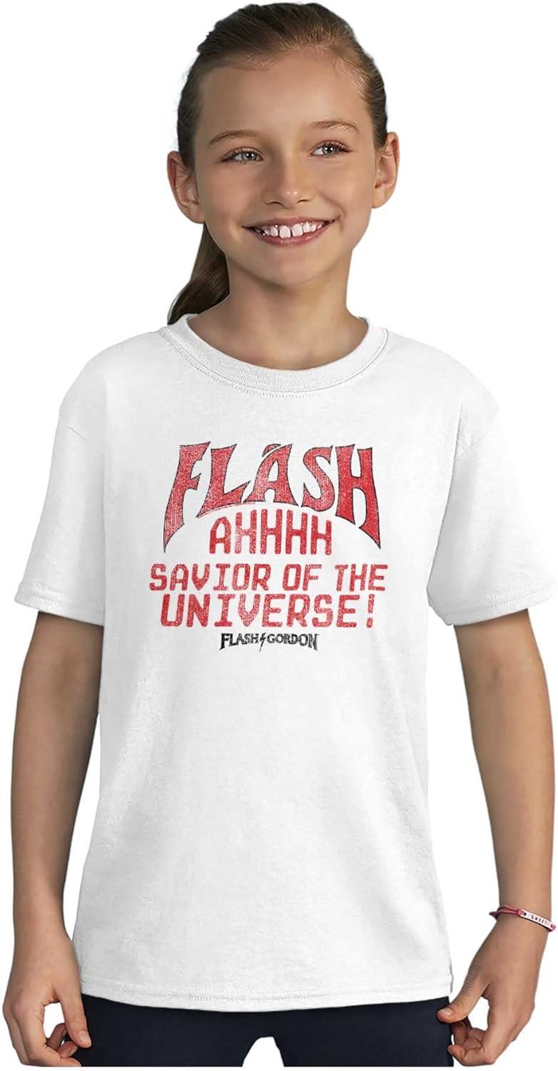 imageFlash Gordon Logo Vintage Comic Hero Crewneck T Shirts Boy GirlWhite