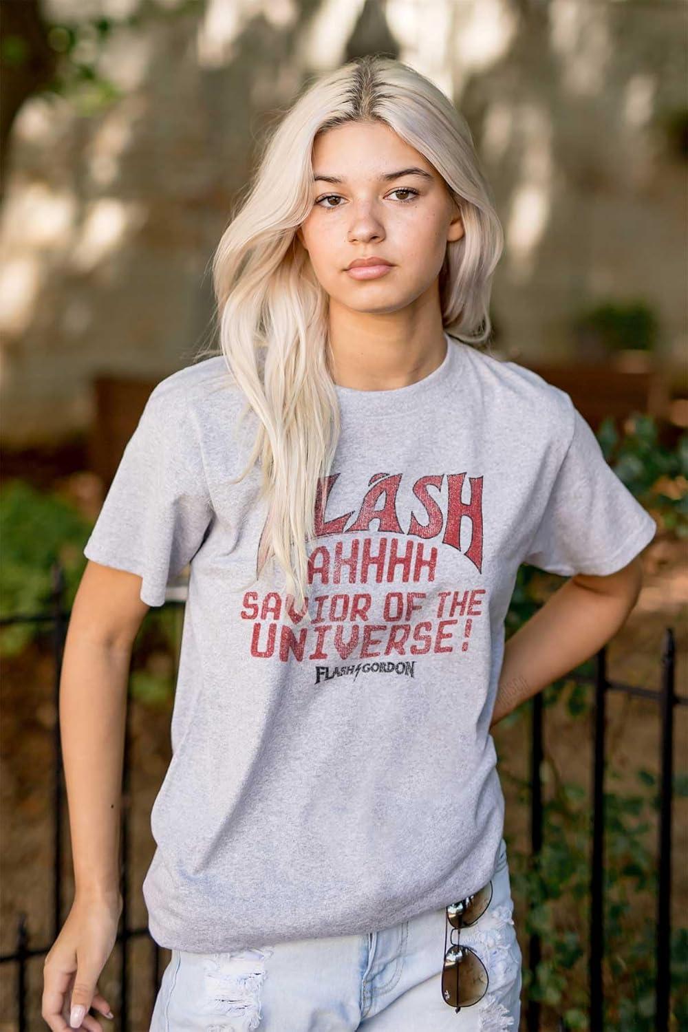 imageFlash Gordon Logo Vintage Comic Hero Graphic T Shirt Men or WomenSport Grey