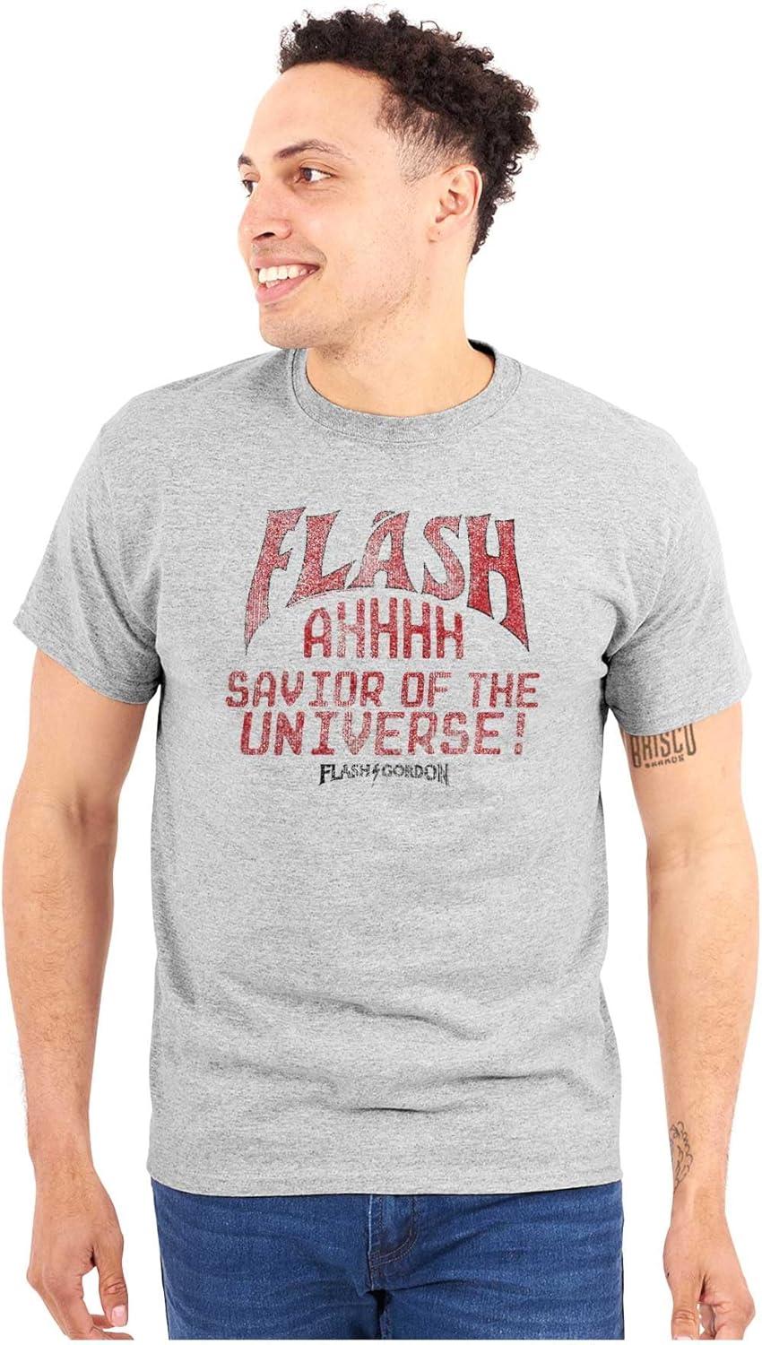 imageFlash Gordon Logo Vintage Comic Hero Graphic T Shirt Men or WomenSport Grey