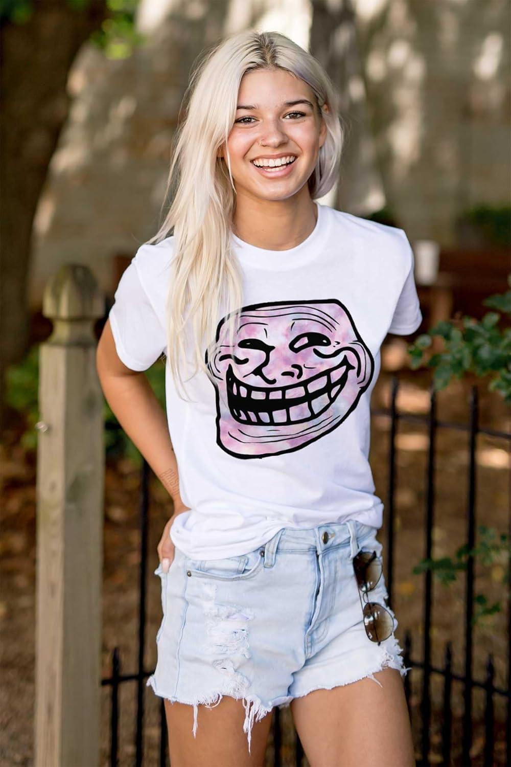 imageFunny Internet Troll Face Meme Graphic T Shirt Men or WomenWhite