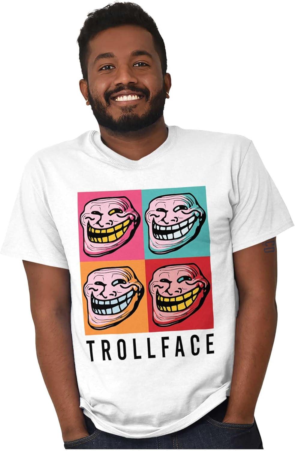 imageFunny Pop Art Squares Troll Face Meme Graphic T Shirt Men or WomenWhite