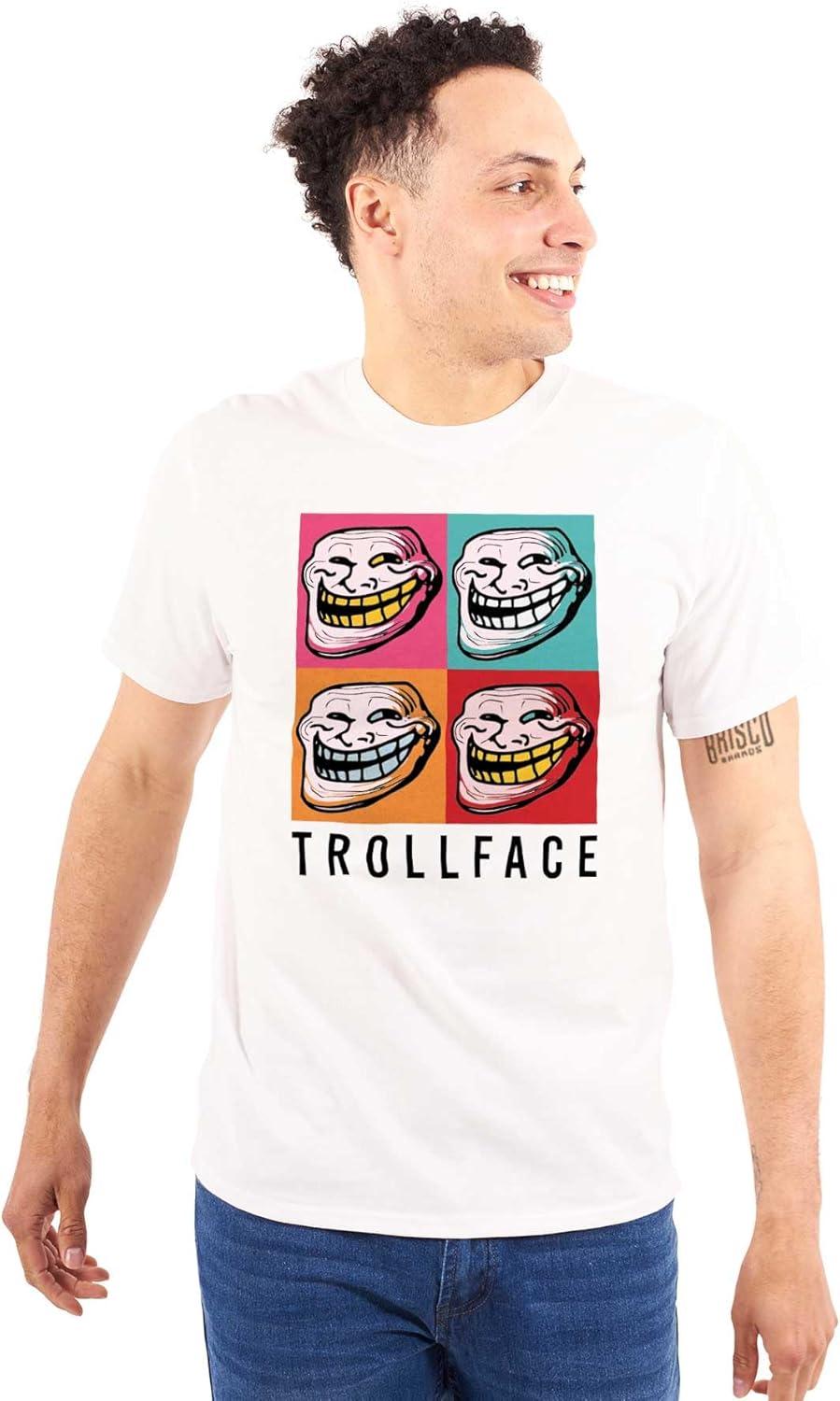 imageFunny Pop Art Squares Troll Face Meme Graphic T Shirt Men or WomenWhite