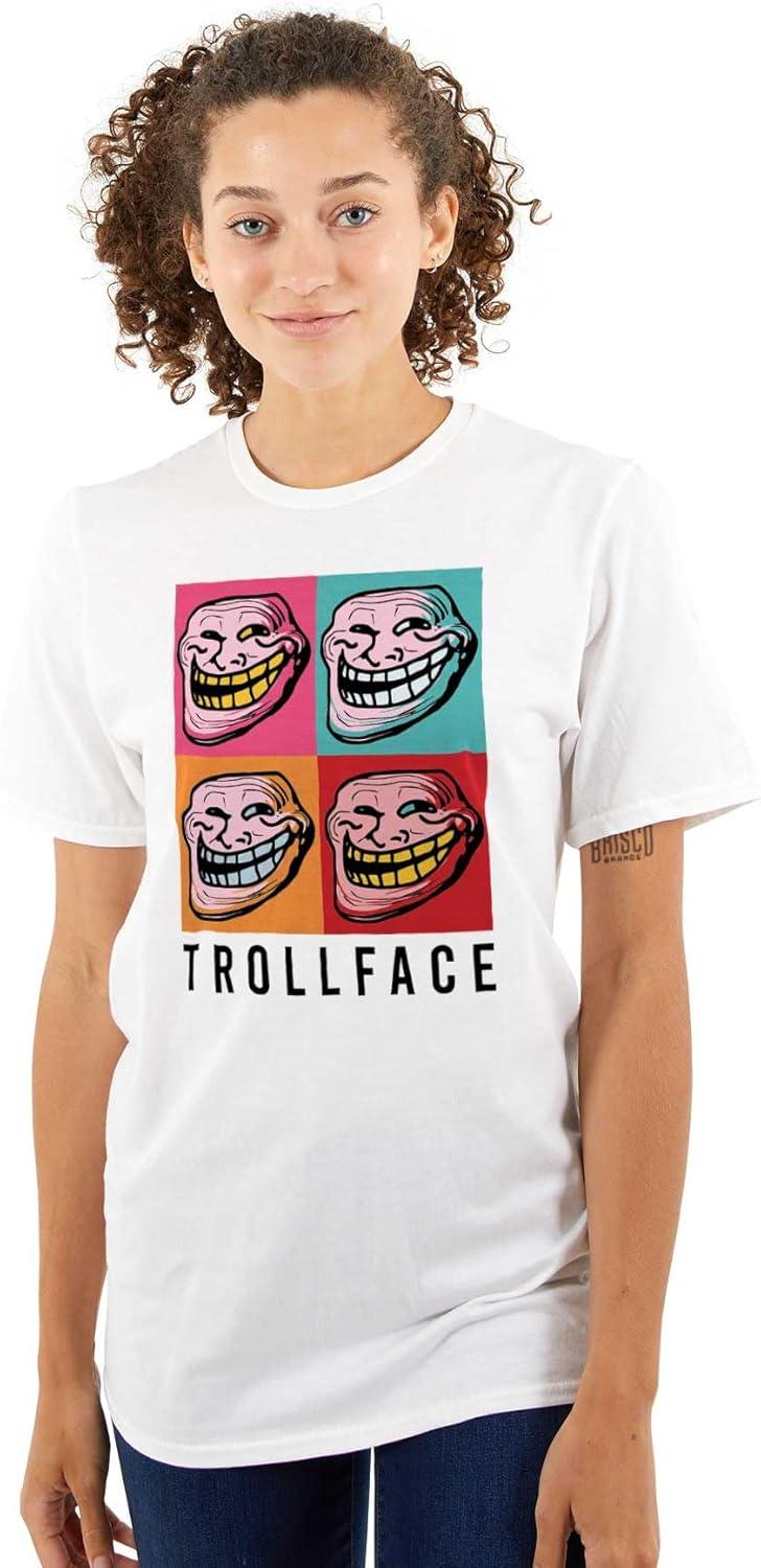 imageFunny Pop Art Squares Troll Face Meme Graphic T Shirt Men or WomenWhite