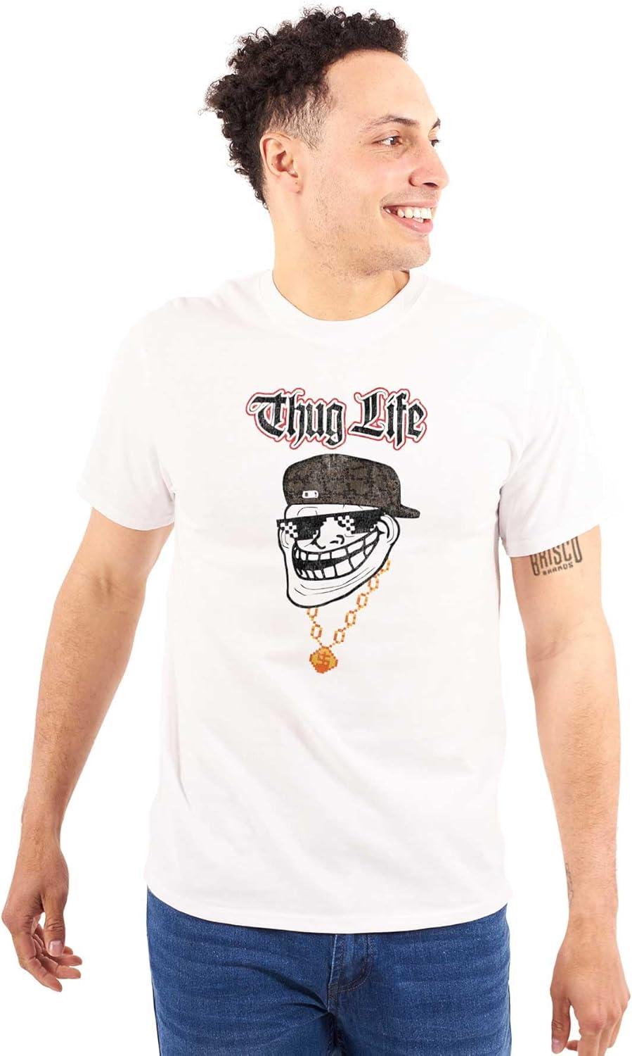 imageFunny Thug Life Troll Face Meme Graphic T Shirt Men or WomenWhite