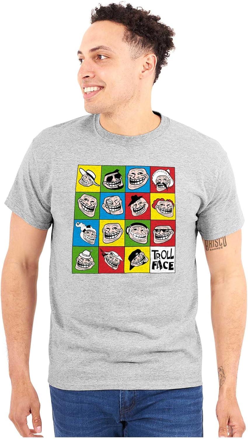 imageFunny Troll Face Internet Meme Graphic T Shirt Men or WomenSport Grey