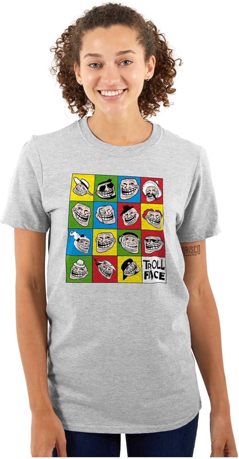 imageFunny Troll Face Internet Meme Graphic T Shirt Men or WomenSport Grey