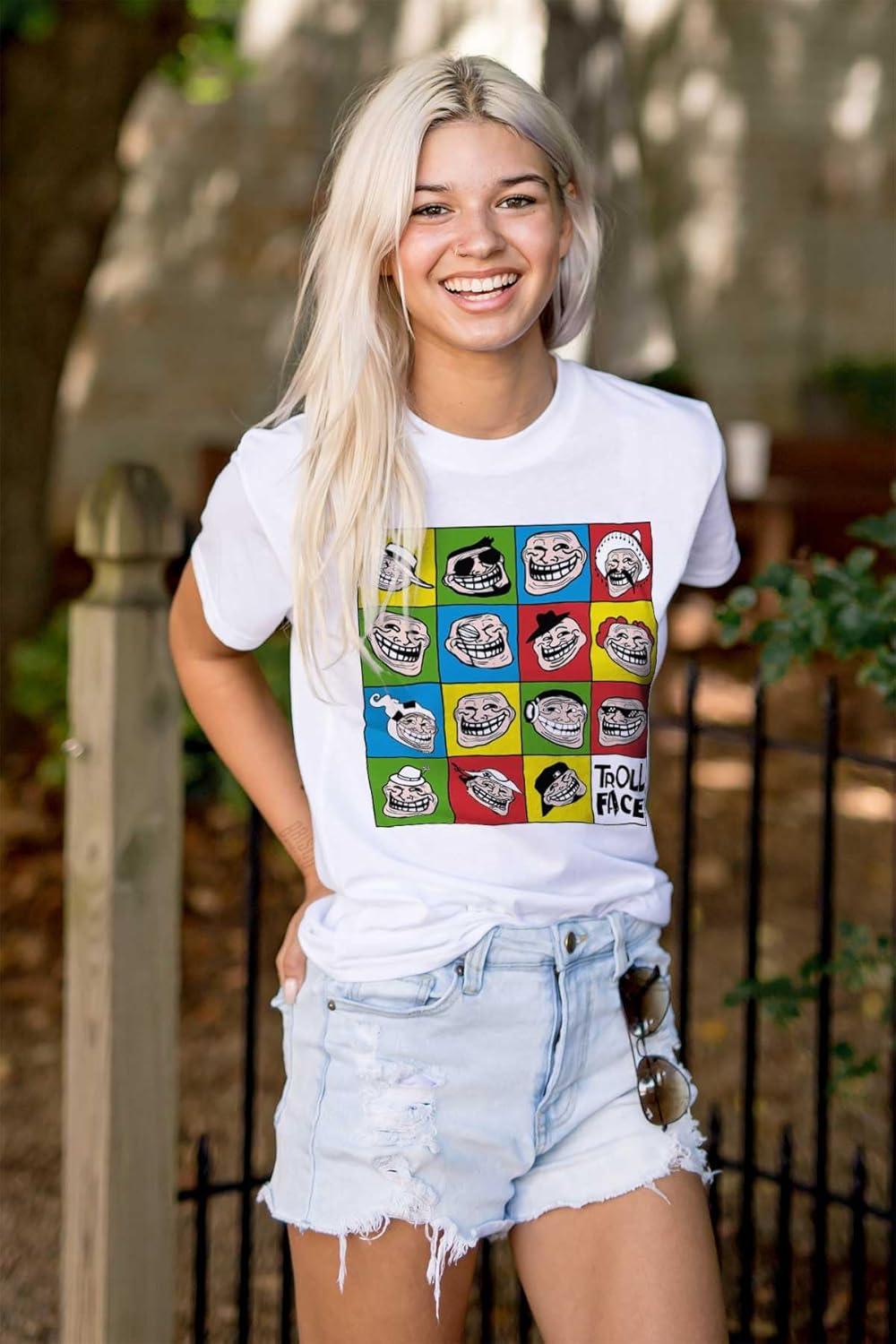 imageFunny Troll Face Internet Meme Graphic T Shirt Men or WomenWhite