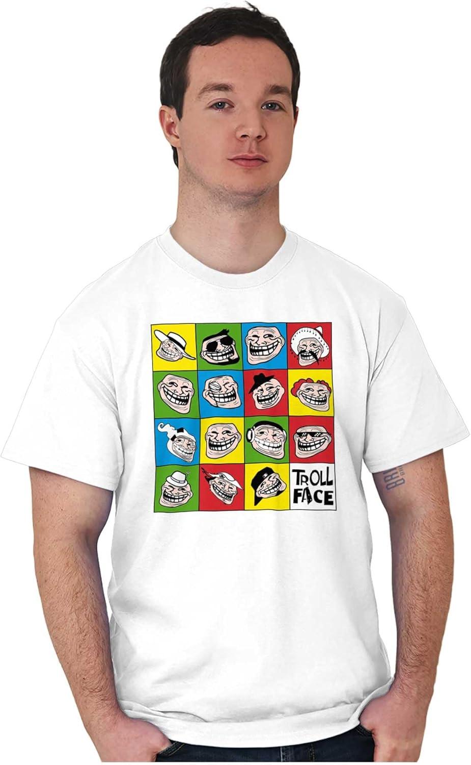 imageFunny Troll Face Internet Meme Graphic T Shirt Men or WomenWhite