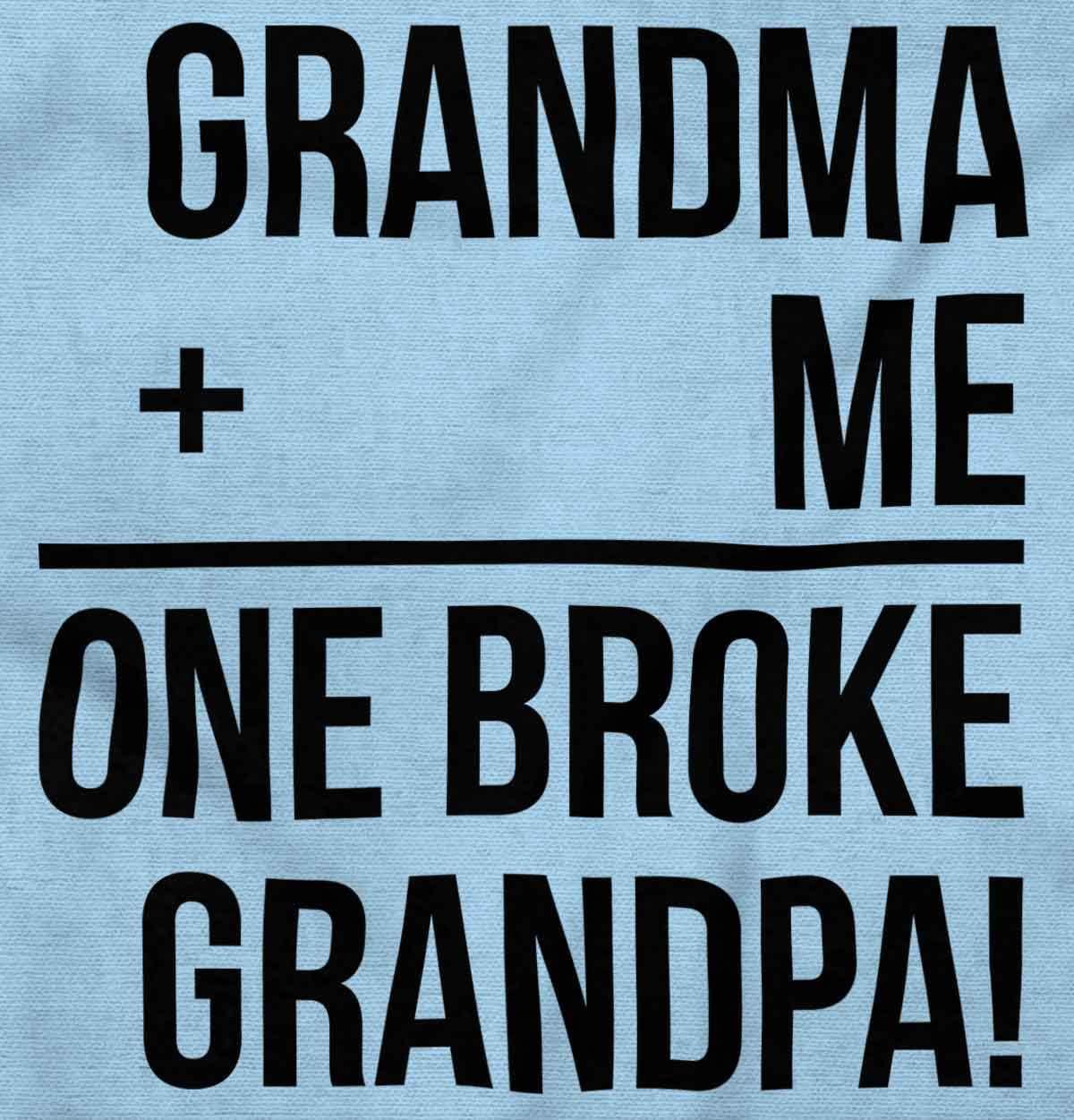 imageGrandma Plus Me Is One Broke Grandpa Baby Romper Boys or GirlsLight Blue