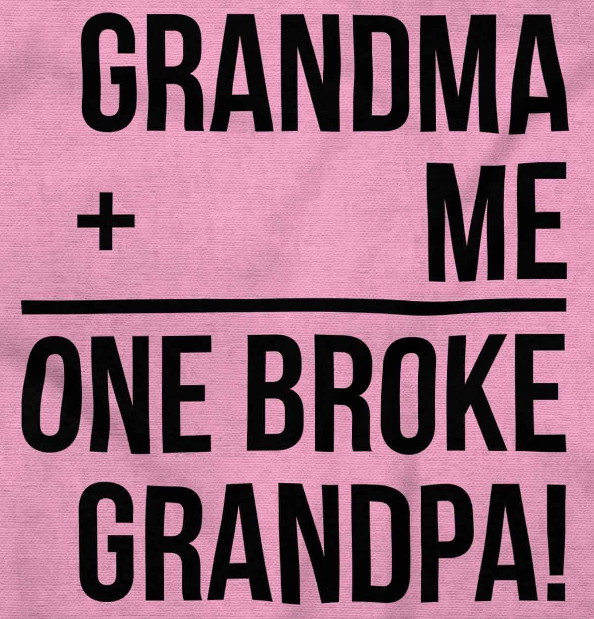 imageGrandma Plus Me Is One Broke Grandpa Baby Romper Boys or GirlsPink