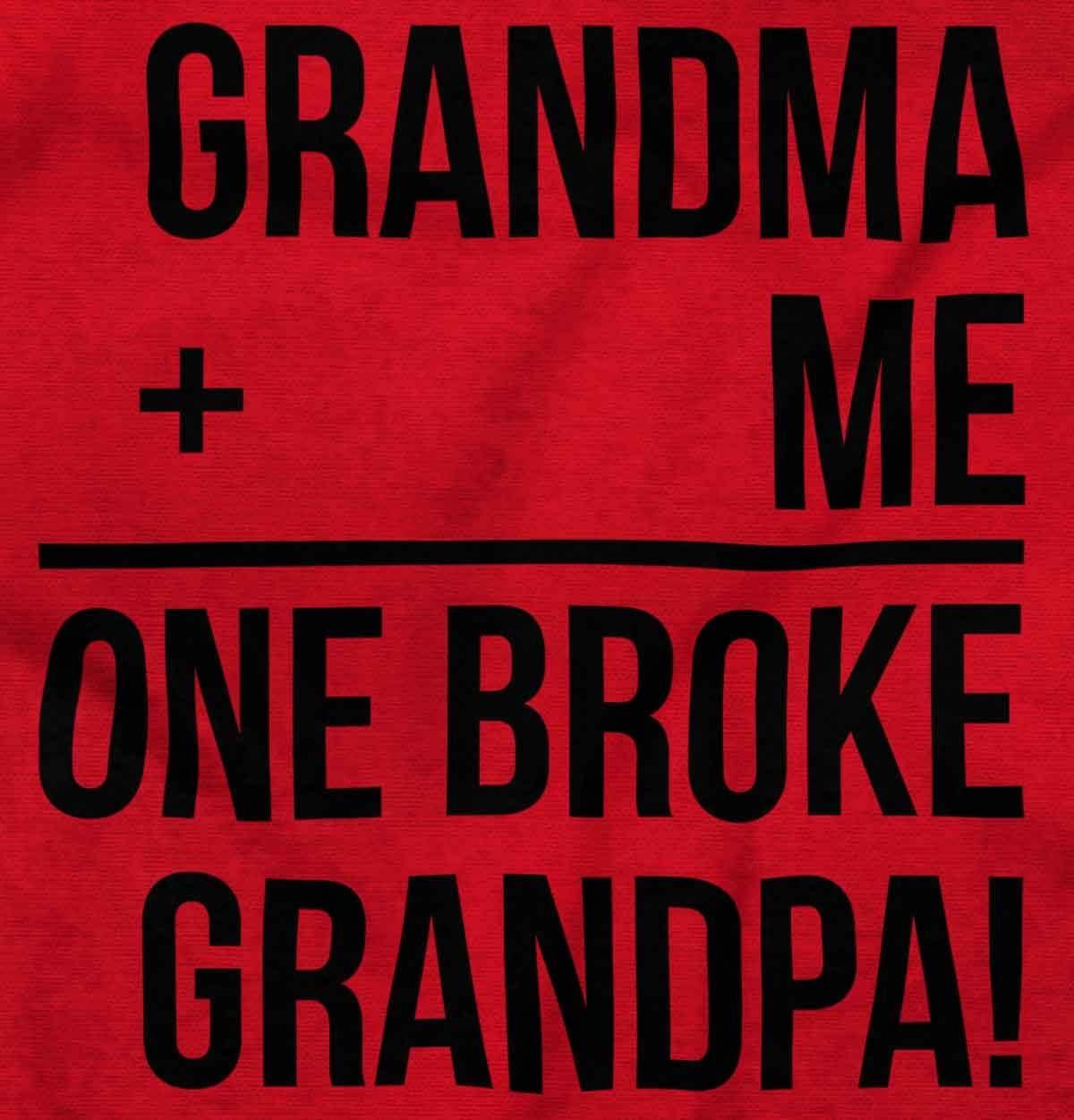 imageGrandma Plus Me Is One Broke Grandpa Baby Romper Boys or GirlsRed