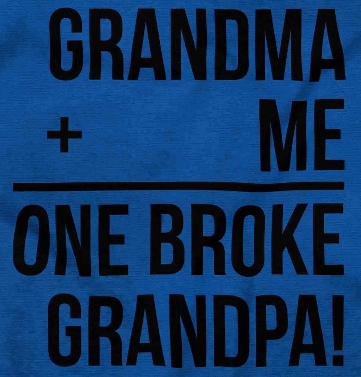 imageGrandma Plus Me Is One Broke Grandpa Baby Romper Boys or GirlsRoyal