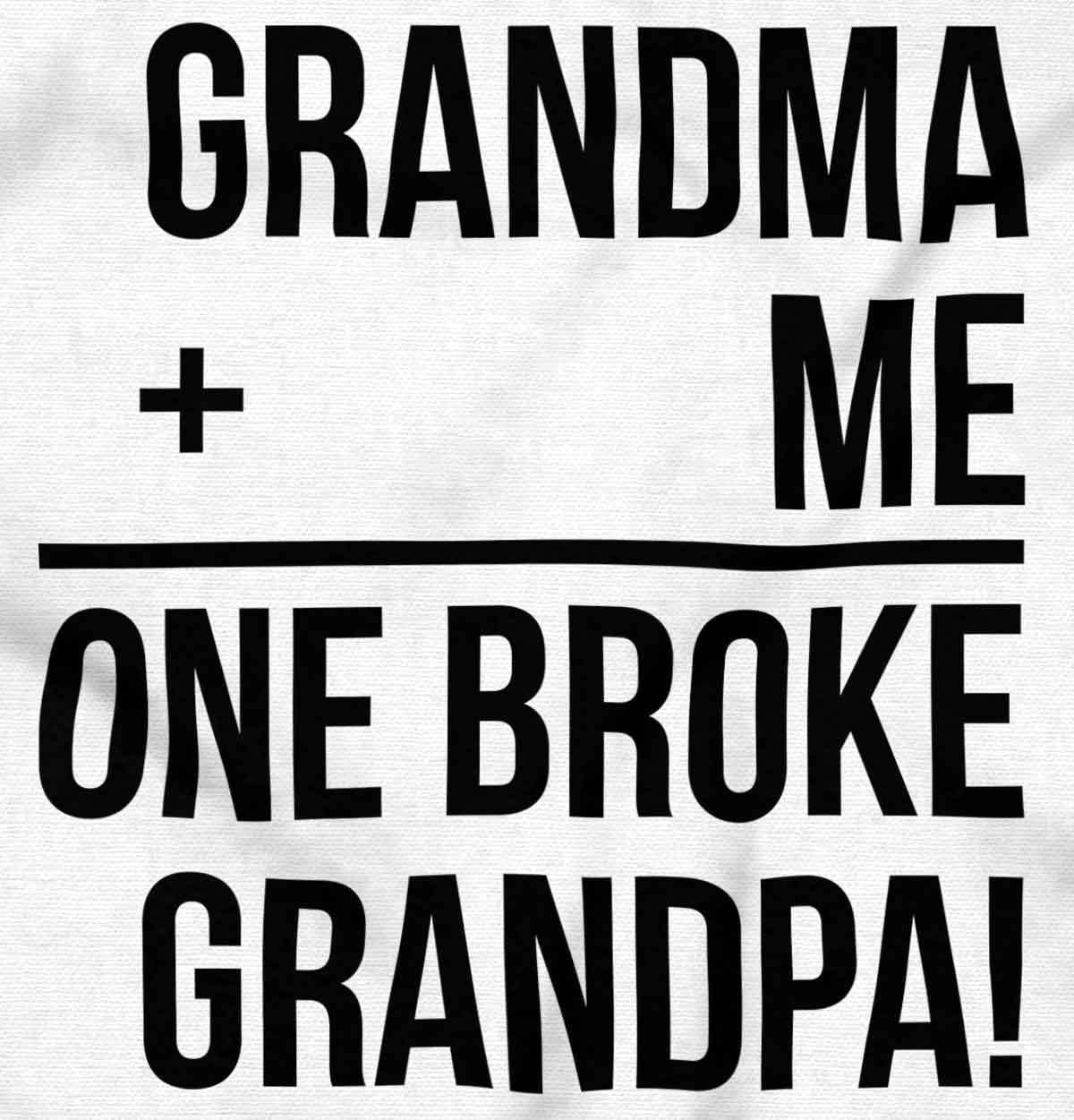 imageGrandma Plus Me Is One Broke Grandpa Baby Romper Boys or GirlsWhite