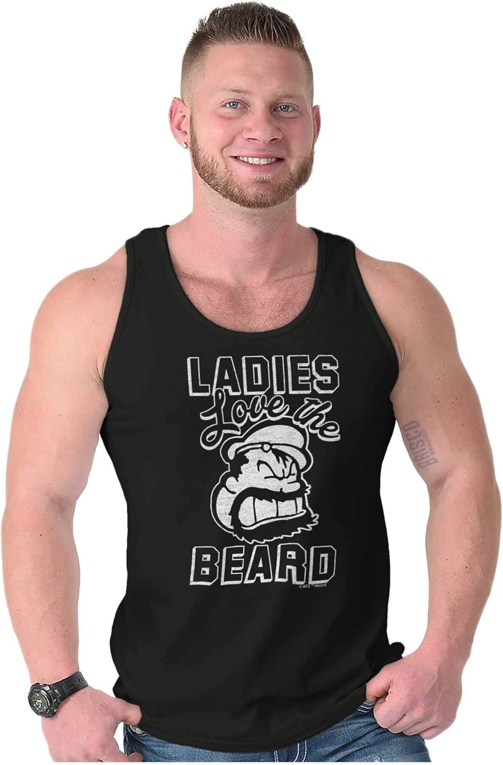 imageLadies Love Beards Funny Popeye Bluto Tank Top Sleeveless Tee MenBlack