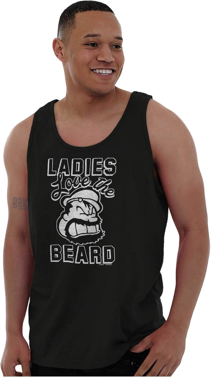 imageLadies Love Beards Funny Popeye Bluto Tank Top Sleeveless Tee MenBlack