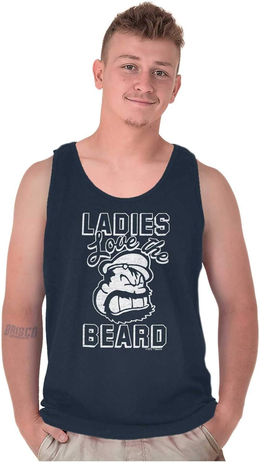 imageLadies Love Beards Funny Popeye Bluto Tank Top Sleeveless Tee MenNavy