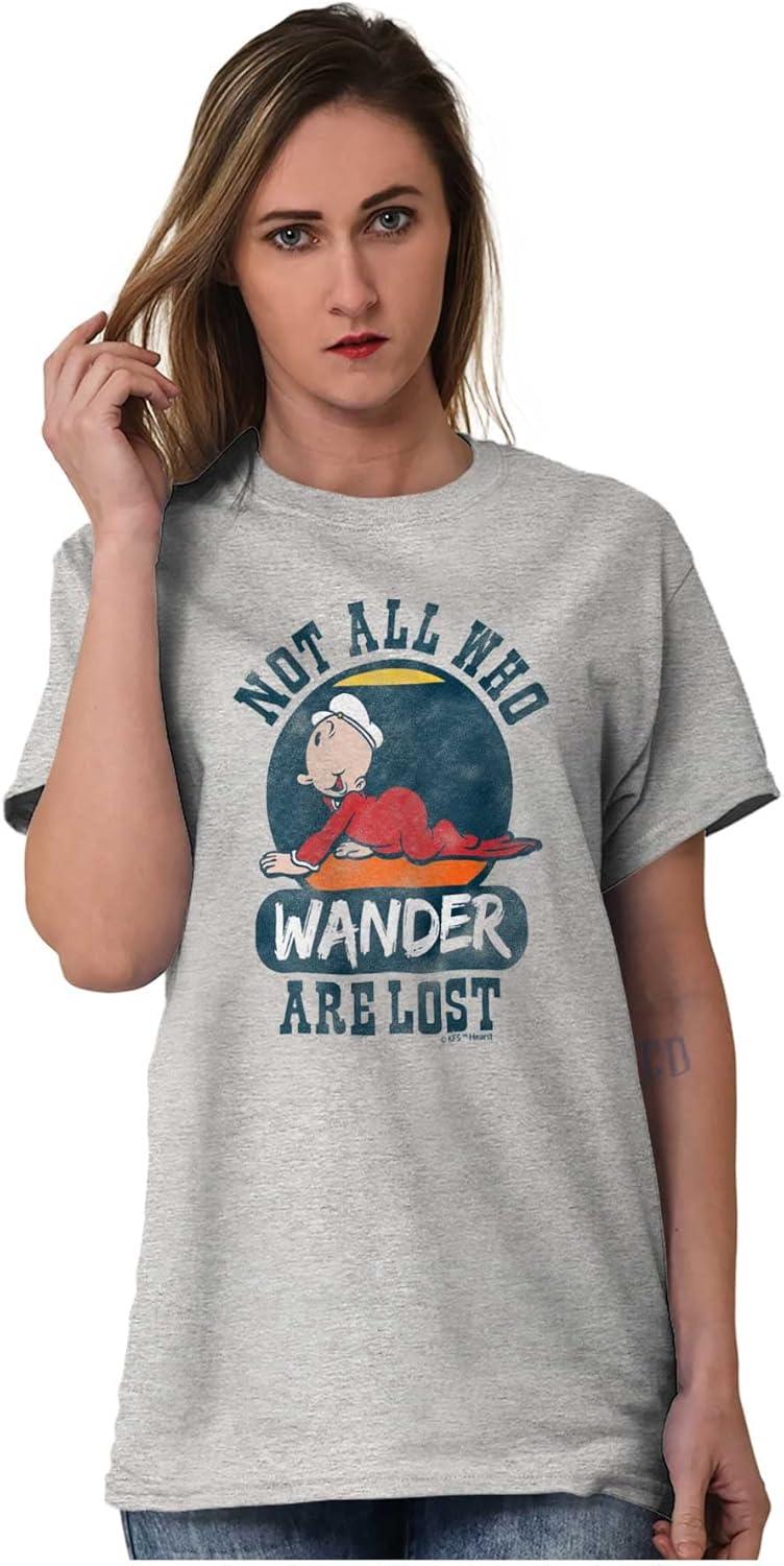 imageNot All Who Wander are Lost Popeye Graphic T Shirt Men or WomenSport Grey