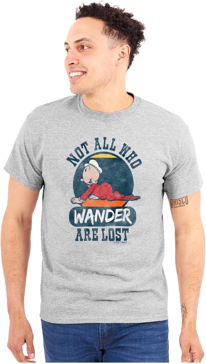 imageNot All Who Wander are Lost Popeye Graphic T Shirt Men or WomenSport Grey
