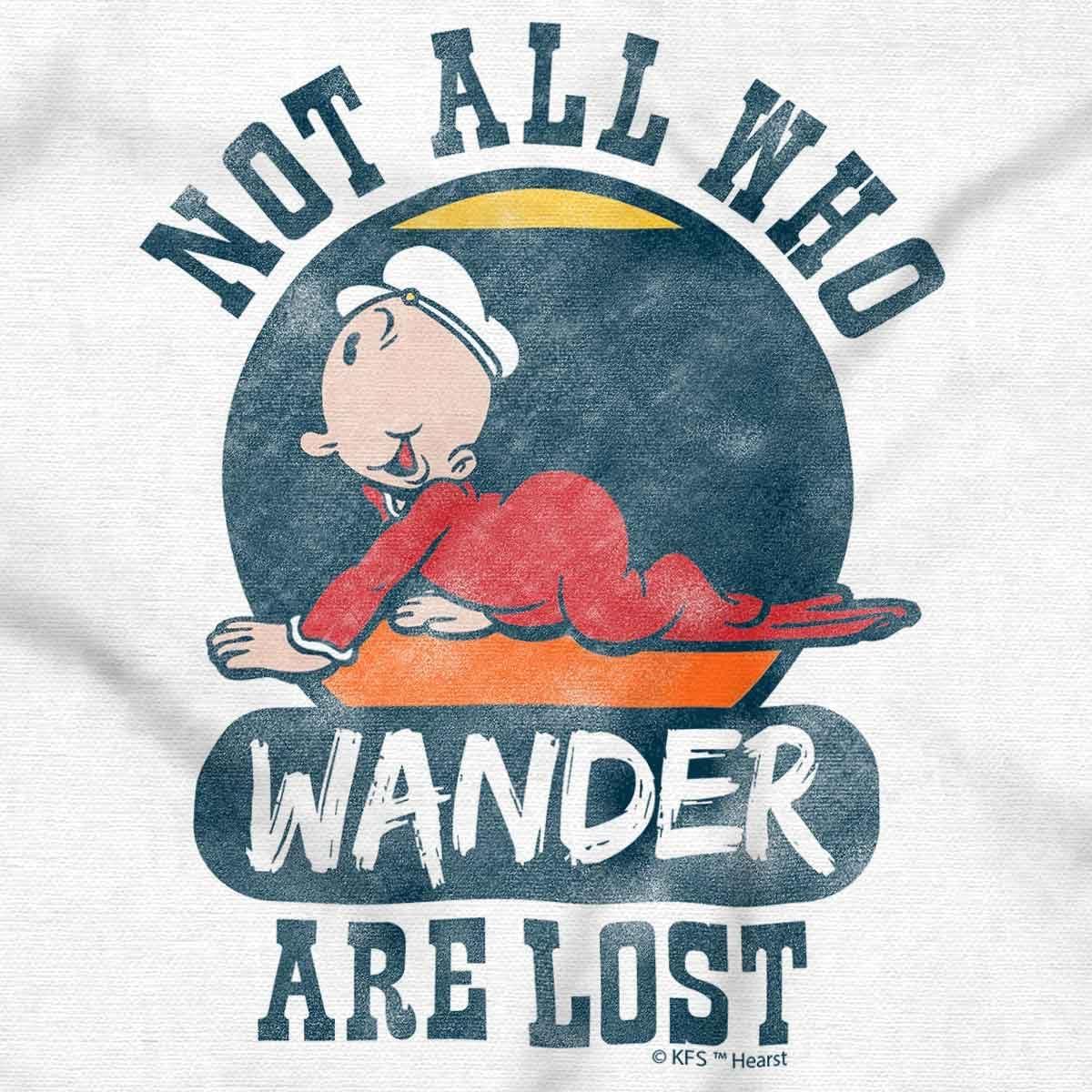 imageNot All Who Wander are Lost Popeye Graphic T Shirt Men or WomenWhite