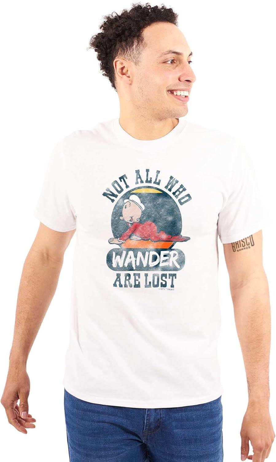imageNot All Who Wander are Lost Popeye Graphic T Shirt Men or WomenWhite