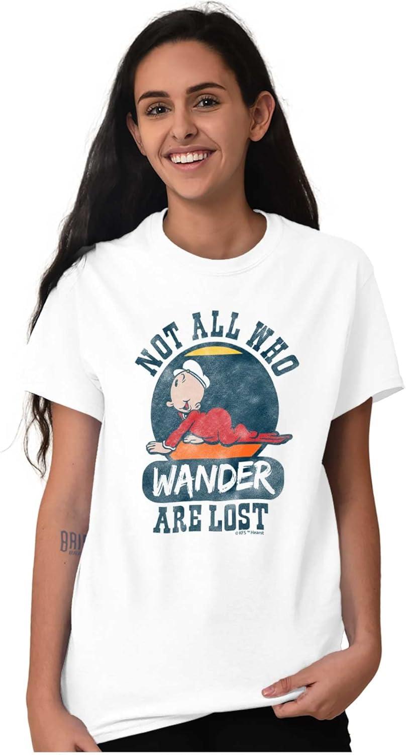 imageNot All Who Wander are Lost Popeye Graphic T Shirt Men or WomenWhite