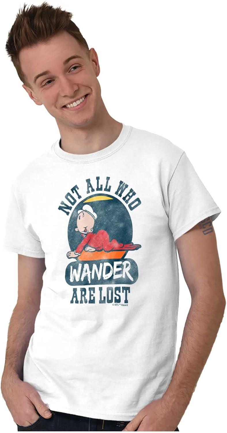 imageNot All Who Wander are Lost Popeye Graphic T Shirt Men or WomenWhite