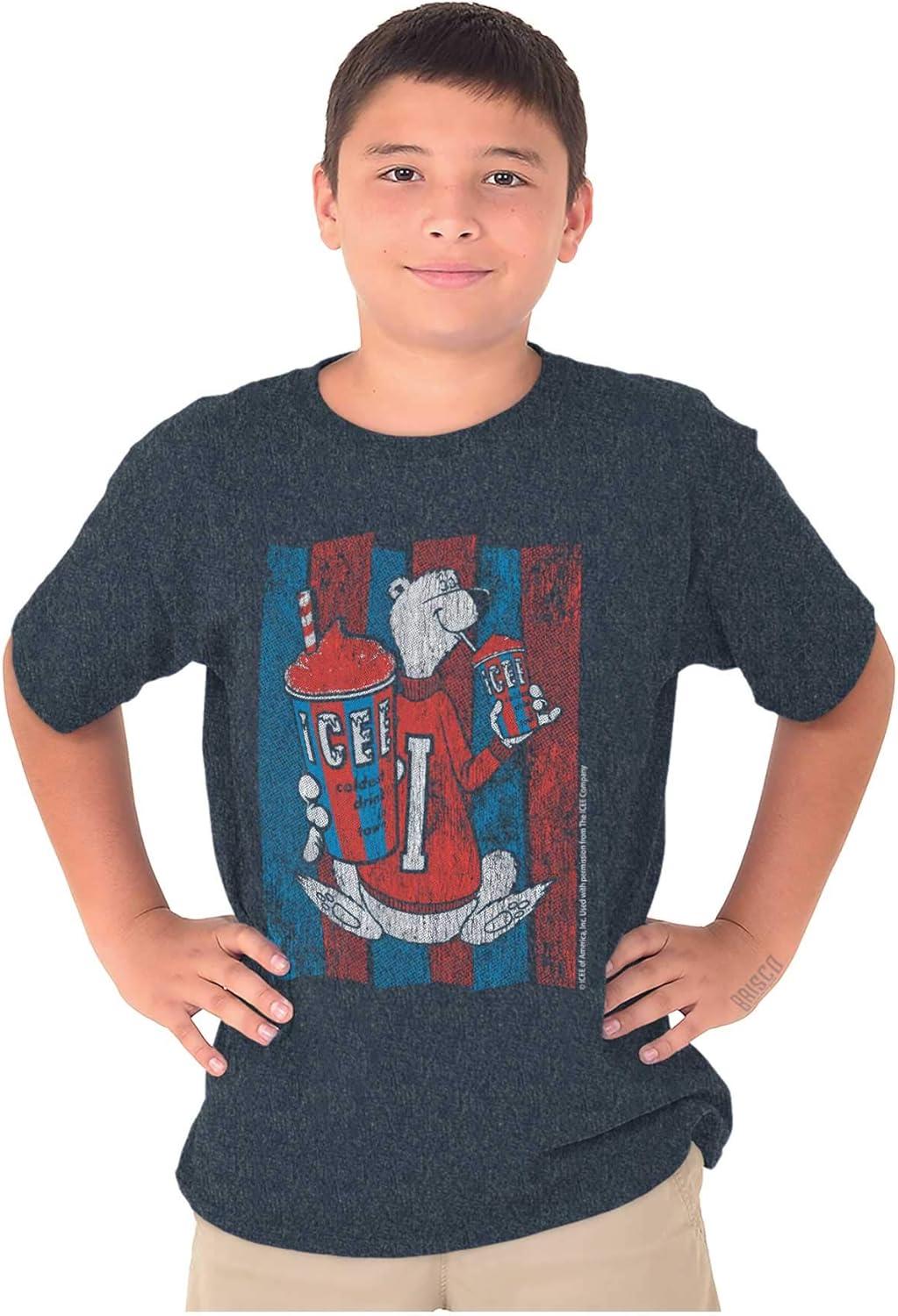 imageOfficial ICEE Vintage Polar Bear Logo Crewneck T Shirts Boy GirlHeather Navy