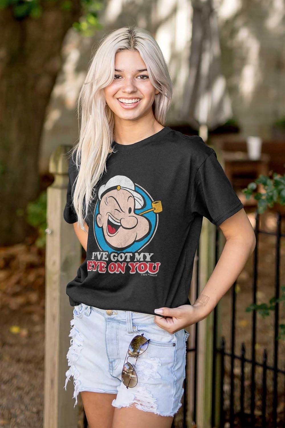 imagePopeye Ive Got My Eye On You Funny Graphic T Shirt Men or WomenBlack